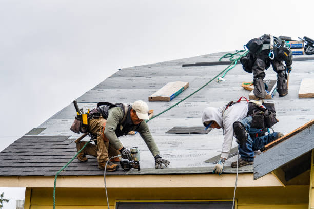 Professional Gutter Installation technician working in Crystal Lake, CT